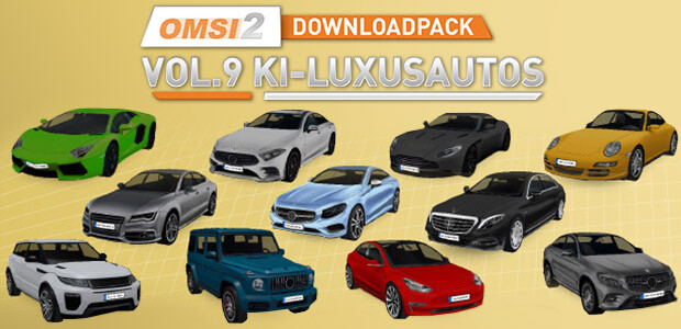 OMSI 2 Add-On Downloadpack Vol. 9 - KI-Luxusautos - Cover / Packshot
