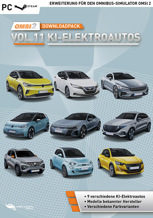 OMSI 2 Add-On Downloadpack Vol. 11 - KI-Elektroautos - Cover / Packshot