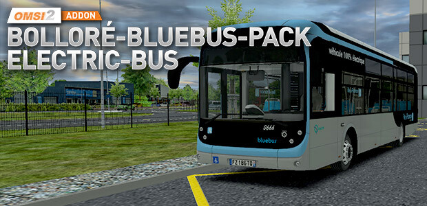 OMSI 2 Add-On Bolloré-Bluebus-Pack Elektro-Bus - Cover / Packshot