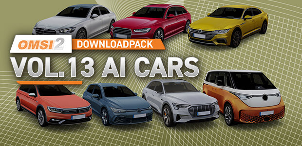 OMSI 2 Add-on Downloadpack Vol. 13 - AI Cars - Cover / Packshot