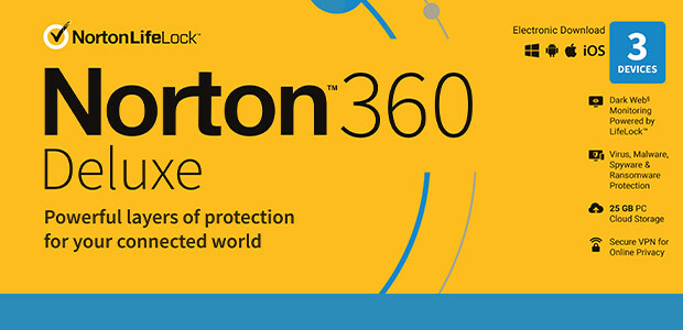 Norton 360 Deluxe | 3 Devices | 1 Year Subscription with Automatic Renewal