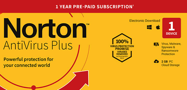 Norton AntiVirus Plus | 1 Device | 1 Year Subscription with Automatic Renewal