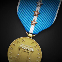 Korean Service Medal (Silver Service Star and Two Bronze Service Stars)