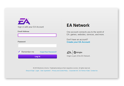 EA Account – Origin